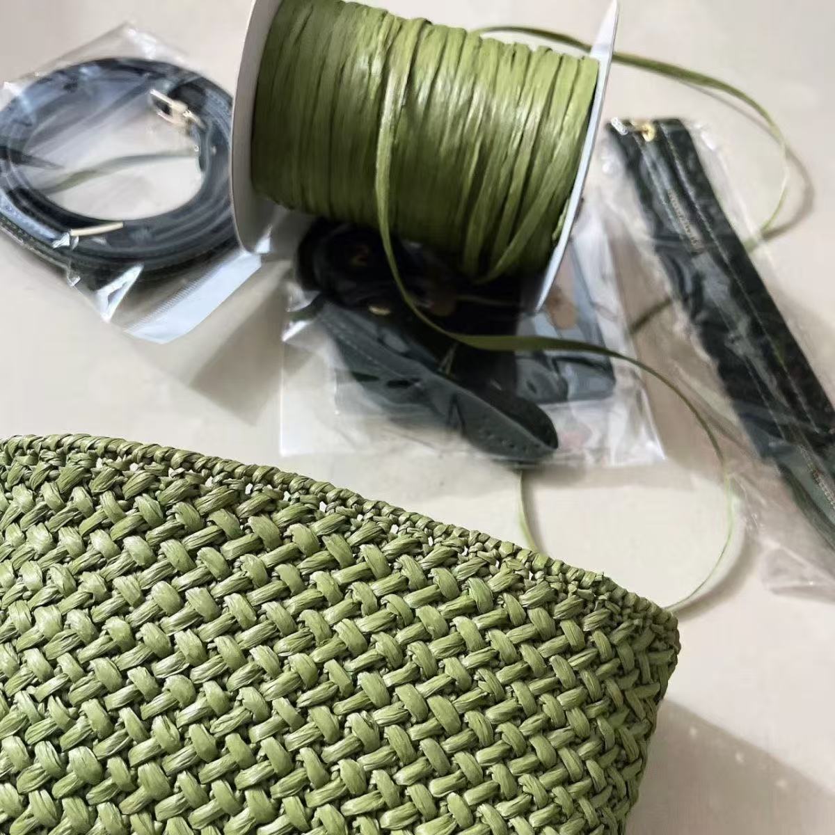 120g/roll Matte Raffia Grass C - đánh giá và giá Crochet Bag Raffia