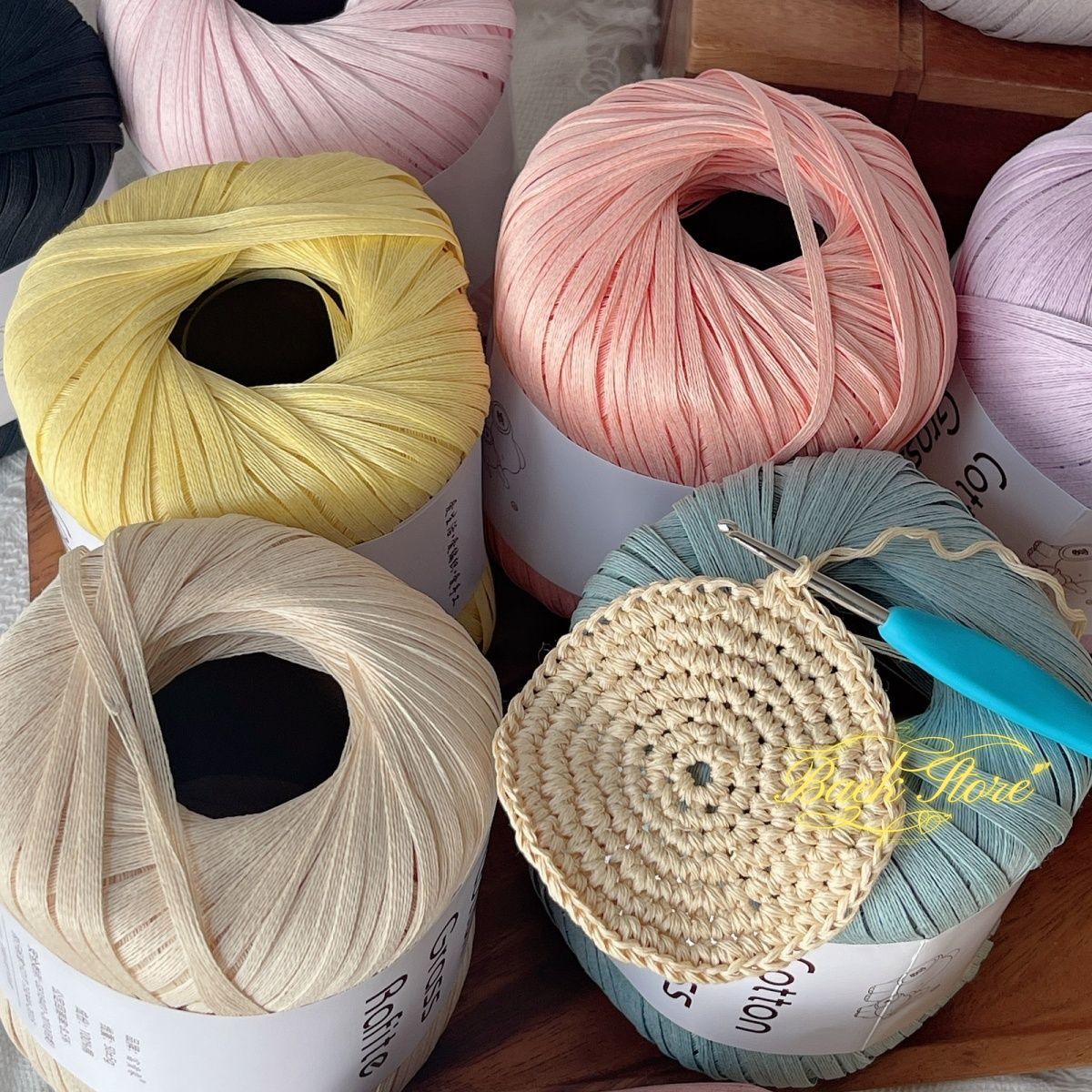102M/roll Multicolor Raffia Ya - đánh giá và giá Crochet Bag Raffia