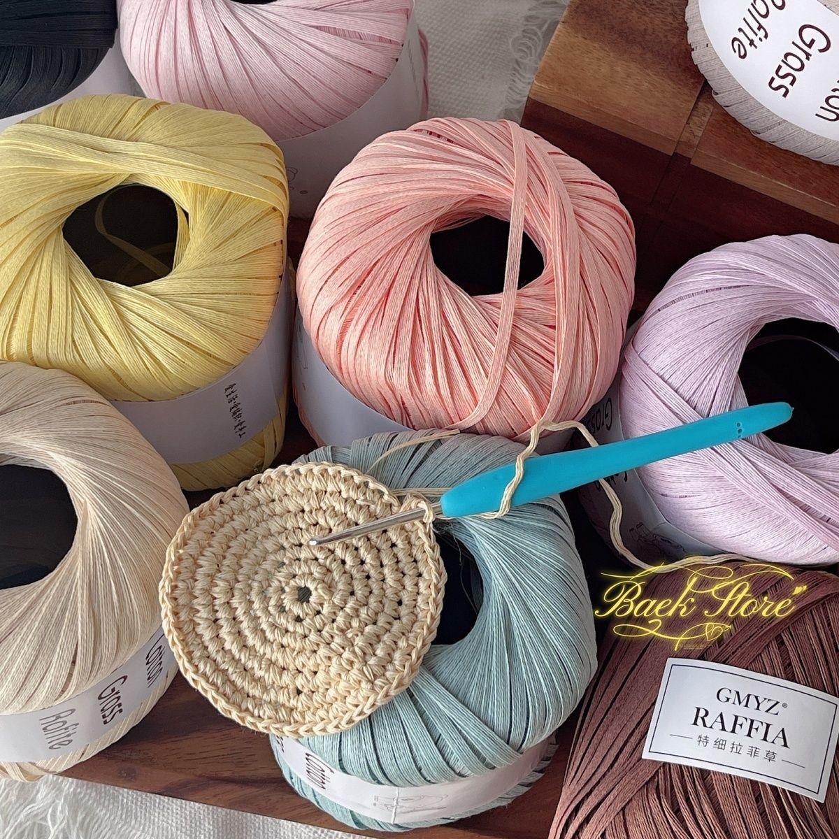 102M/roll Multicolor Raffia Ya - đánh giá và giá Crochet Bag Raffia
