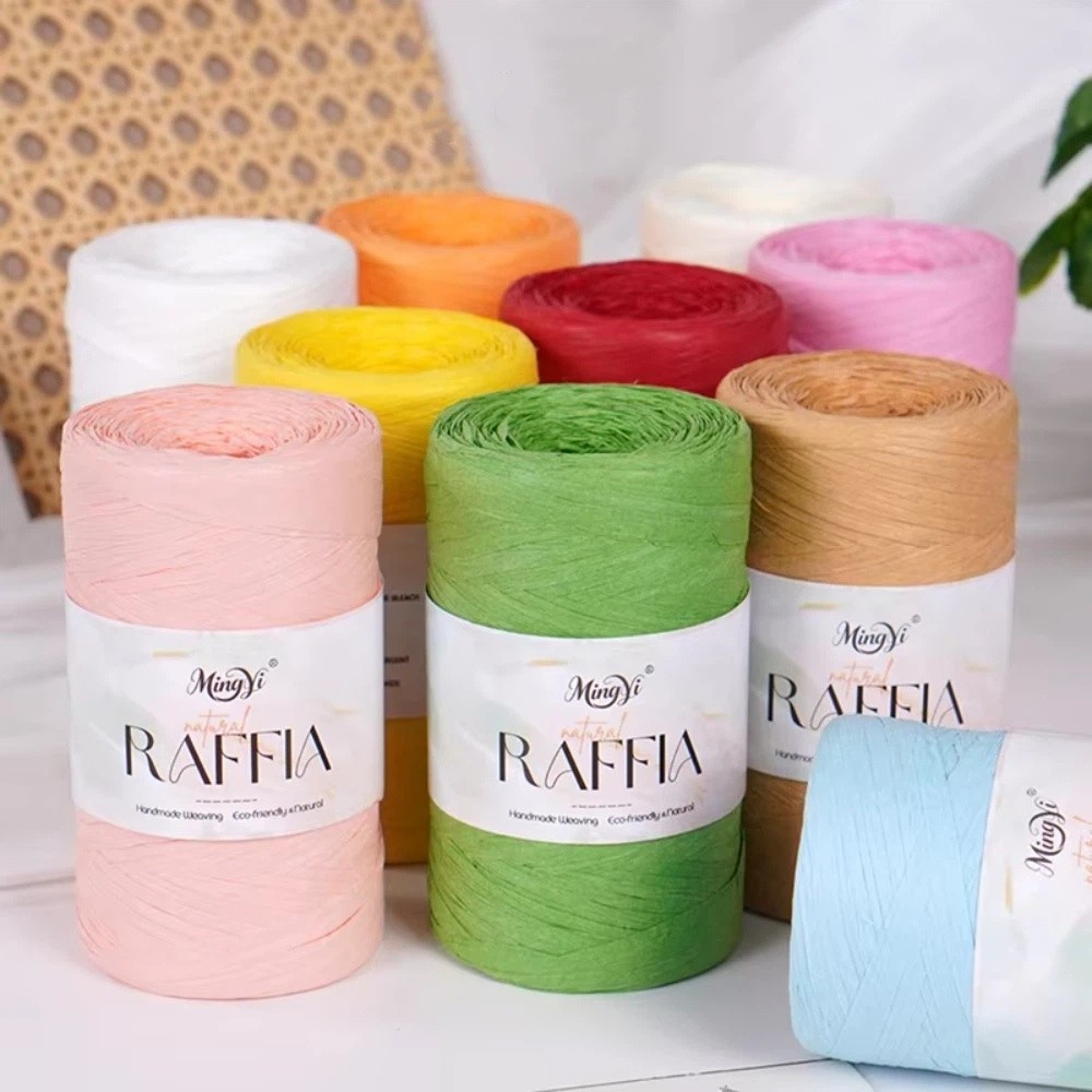 DIY Multi-Colored Raffia Yarn  - đánh giá và giá Crochet Bag Raffia