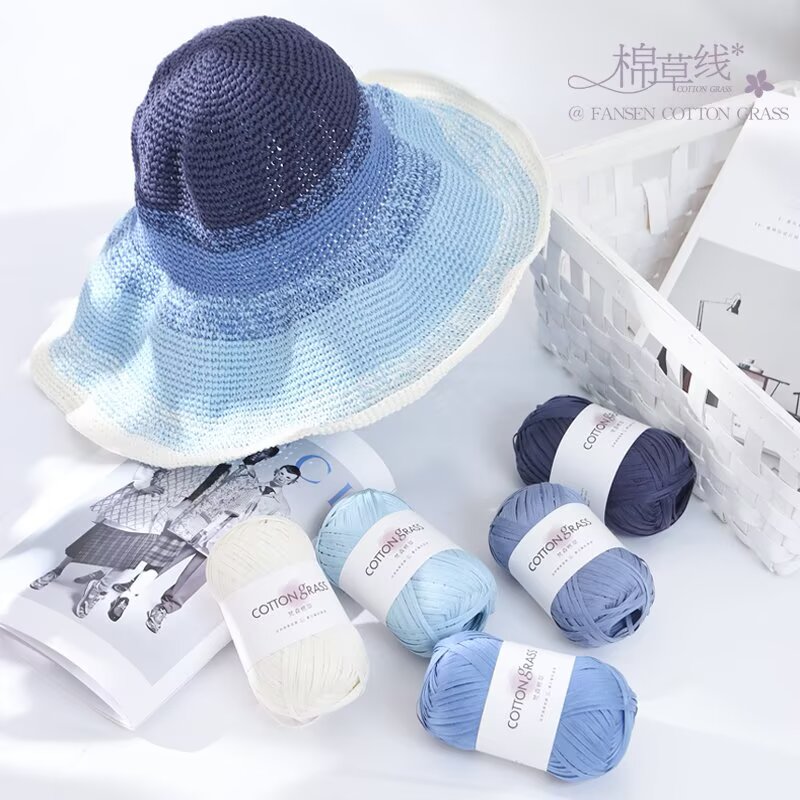 50g Cotton Grass Yarn Raffia S - đánh giá và giá Crochet Bag Raffia