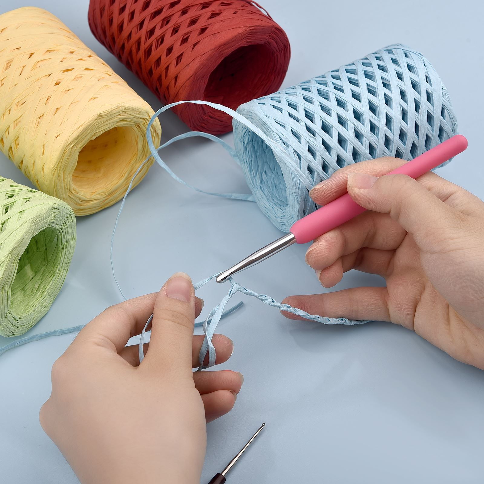 100M Natural Raffia Straw Yarn - đánh giá và giá Crochet Bag Raffia