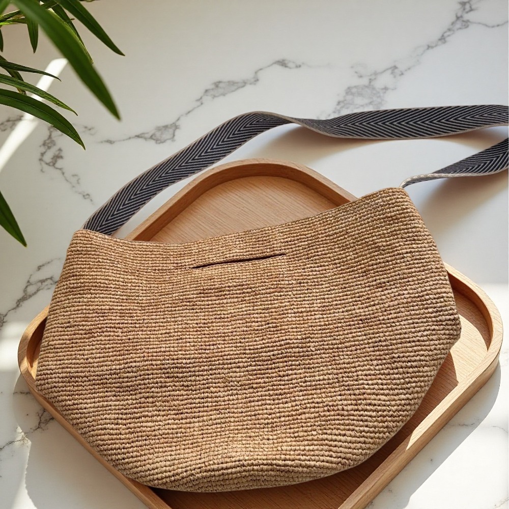 New Raffia Rainbow Bucket Bag  - đánh giá và giá Crochet Bag Raffia