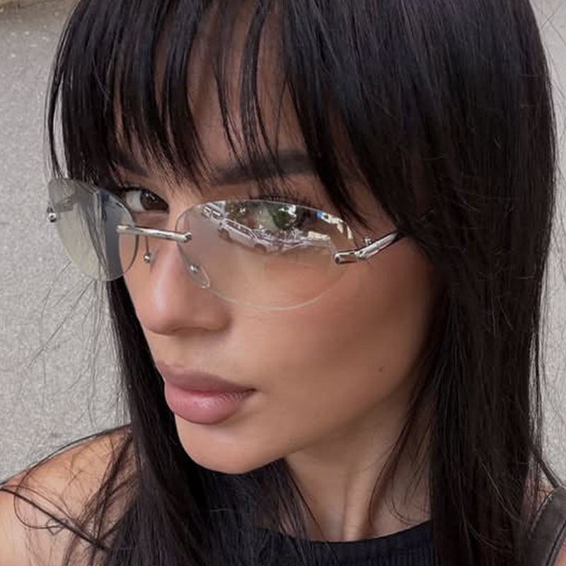 Rimless  Oval Sun Glasses for  - đánh giá và giá Sunglasses Cat Eye