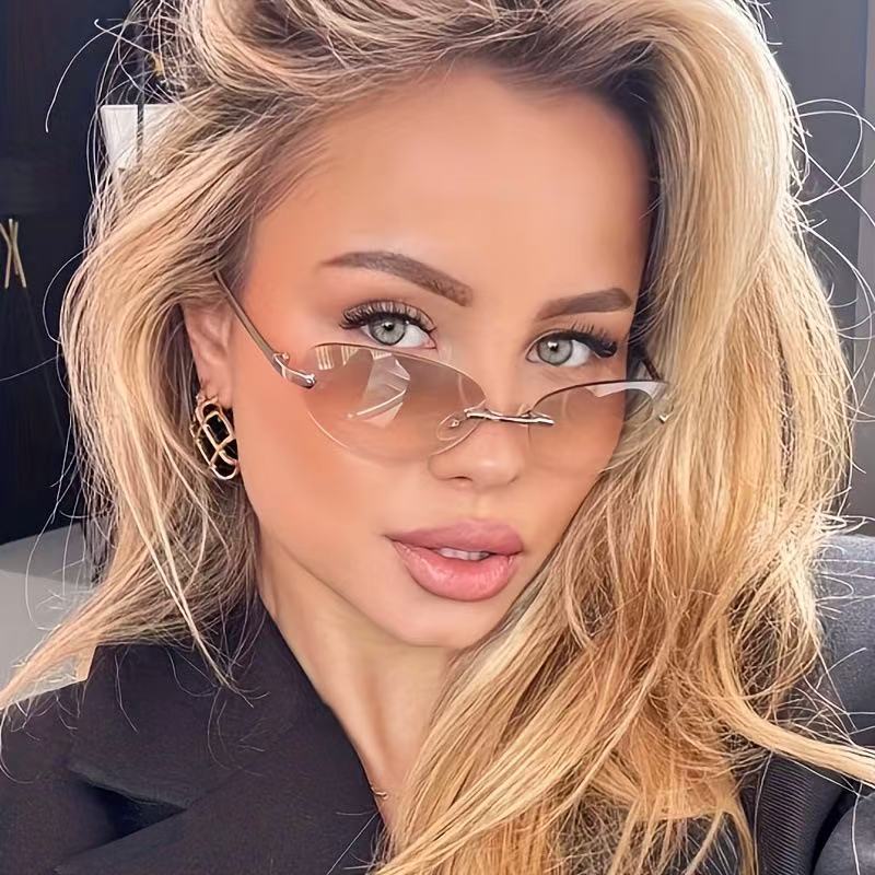 Rimless  Oval Sun Glasses for  - đánh giá và giá Sunglasses Cat Eye